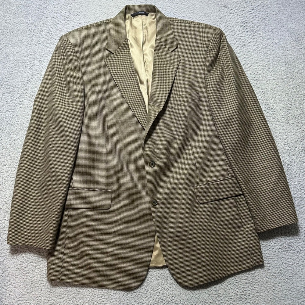 Brooks‎ Brothers Mens 44 Reg Houndstooth Blazer Sport Coat 100% Worsted Wool